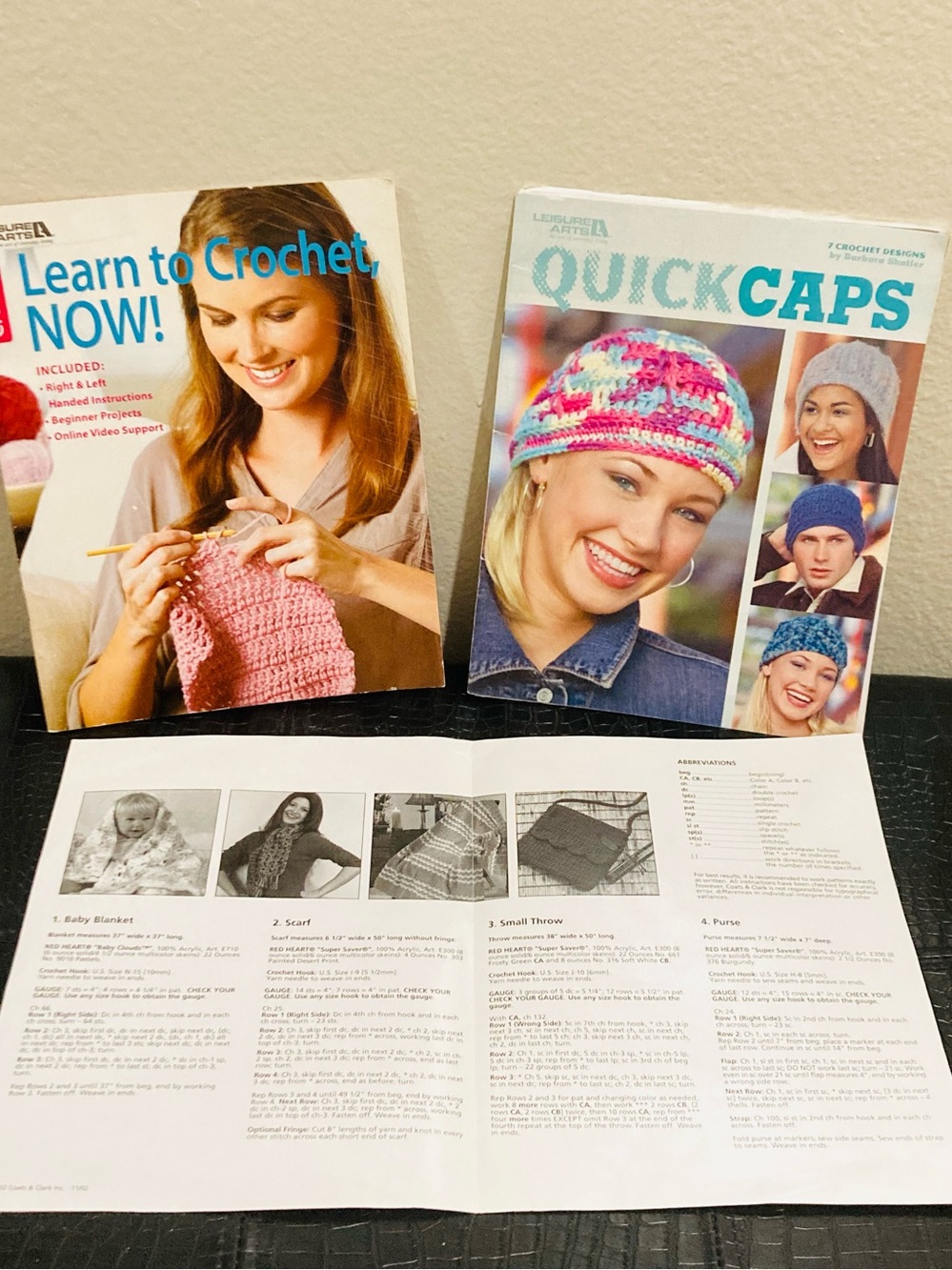 2 Crochet Pattern Books: How to Crochet and Quick Caps